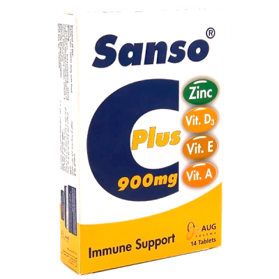 SANSO C PLUS 900 MG ( VITAMIN A + VITAMIN C + VITAMIN D3 + VITAMIN E + ZINC ) DIETARY SUPPLEMENT 14 TABLETS